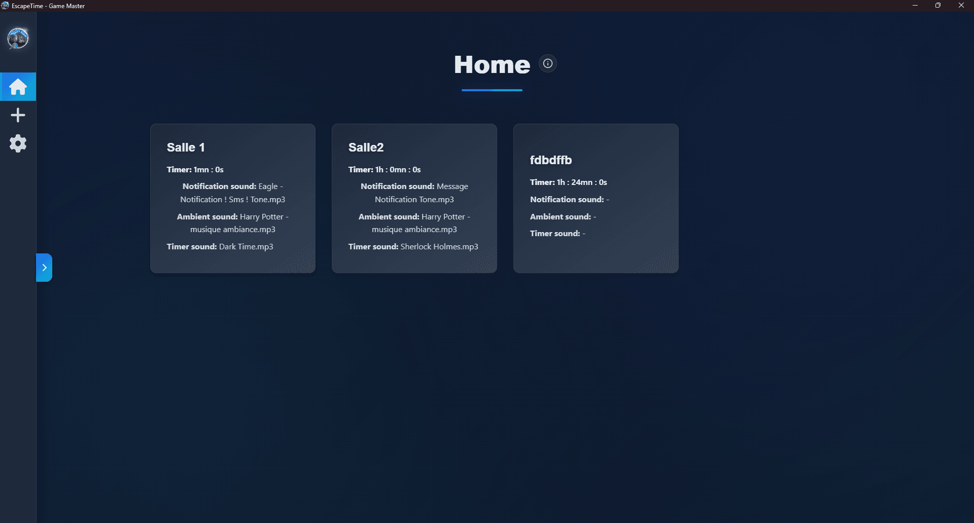 GameMaster OS - Interface principale